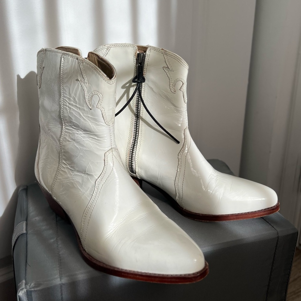 Free People White Ankle Boots